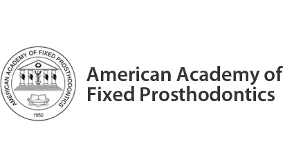 Logo of the American Academy of Fixed Prosthodontics, symbolizing Dr. Ashtewi's professional affiliation and commitment to advanced prosthodontic education and excellence in dental care.
